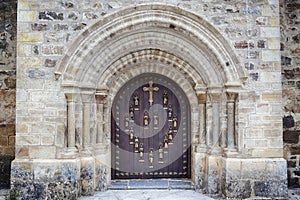 Main door Puerta del PerdÃÂ³n of the Monastery of Santo Toribio de Liebana photo