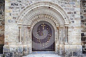 Main door Puerta del PerdÃ³n of the Monastery of Santo Toribio de Liebana