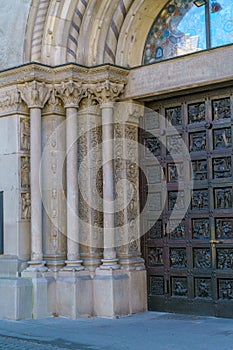 Main doors of Grossmunster church, Zurich, Switzerland