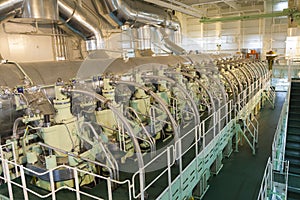 Main engine of a big ship