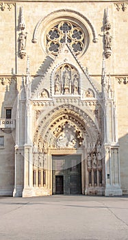 Main enter and elements facade of the cathedral