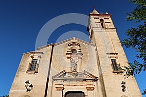 Main entrance of the Church of San Juan Bautista, 18th century, Linares de la Sierra, Huelva, Spain photo