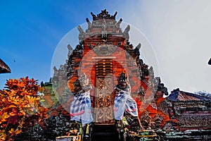 Main entrance of country temple in Bali