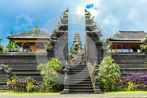 Main entrance of country temple in Bali,Indonesia.