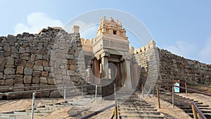 Main Entrance Gate of Gommateshwara Temple, Shravanbelagola, Karnataka photo