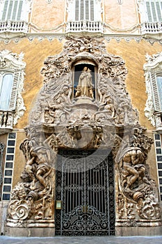 Main entrance of the gothic building Marques de Dos Aguas , Val photo