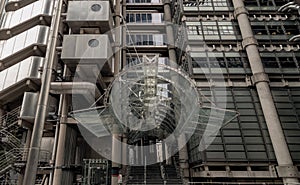 Main entrance of The Lloyd\'s insurance headquarter building in City of London
