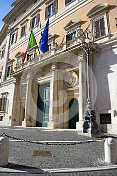 Main entrance of Montecitorio palace in rome