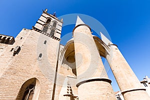 Main entrance of the Montpellier Cathedral, southern France