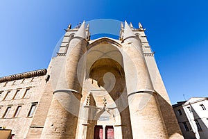 Main entrance of the Montpellier Cathedral, southern France