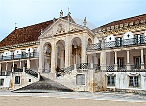 Main entrance of the oldest european University. Coimbra, Portugal