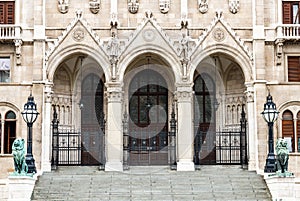 Main entrance of Orszaghaz, Hungary Parliament