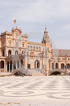 Main entrance of Plaza de Espana in Seville