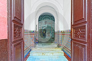 Main entrance porch to the ancient Seville houses.