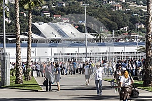 The main entrance at the Sochi autodrom from the train station.