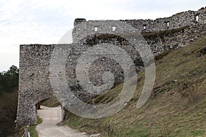 Main entrance to Cachtice castle