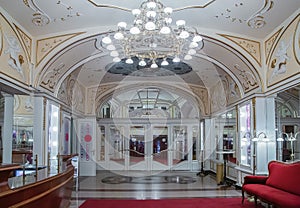 Main entrance to the famous Operetta Theater in Budapest, Hungary