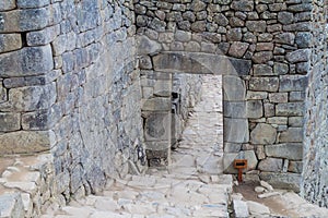 Main entrance to Machu Picchu ruins, Pe