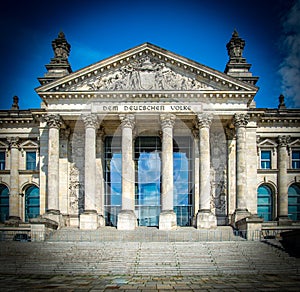 main facade of the german parliament