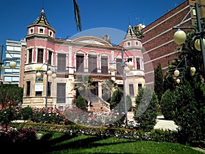 Main facade of a 19th Century Eclectic style famous great house known as Ruano House in Lorca city photo