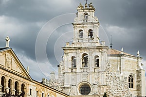 The main façade of the Monastery of Santa María de La Vid