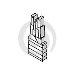main feeder wire cable isometric icon vector illustration