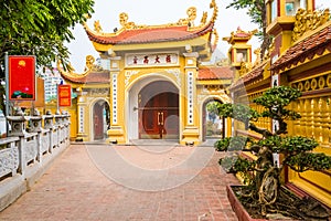 Main Gate of the Buddhist Temple Tran Quoc Pagoda, Symbol of Hanoi, Vietnam