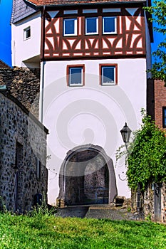 Main Gate of the city wall at the banks of the Main in Hanau-Steinheim, Germany