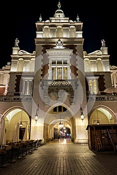 Main gate of Cloth hall (Polish: Sukiennice) in Krakow photo