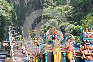 Main gate detail. Batu Caves hindu temple. Gombak, Selangor. Malaysia