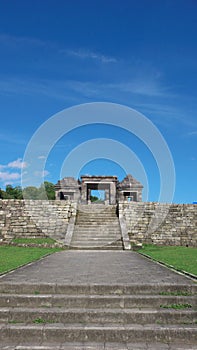 Main gate of ratu boko palace photo