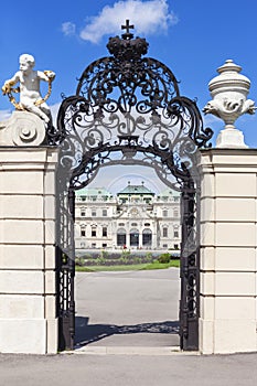Main gate to the Upper Belvedere building in Vienna Austria.
