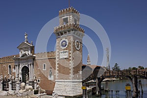 The main gate of Venice Arsenal Arsenale di Venezia, Italy