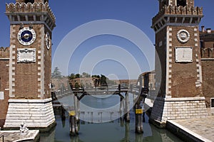The main gate of Venice Arsenal Arsenale di Venezia, Italy