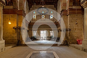 Main hall of Beshtak Palace, an ancient historic palace built in the Mamluk era, located in Muizz Street, Cairo, Egypt photo