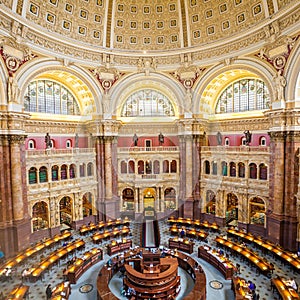 Main Hall of the Library of Congress ceiling DC photo