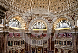 Main Hall of the Library of Congress ceiling Washington DC