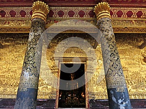 Main Hall of the Wat Mai Suwannaphumaham Temple in Luang Prabang, LAOS
