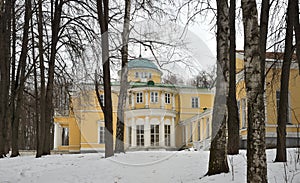 Main house  in palladian style of Brattsevo estate on Skhodna river of the North-Western administrative district of Moscow, Russia photo