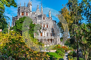 Main house of Quinta da Regaleira palace in Sintra, Portugal