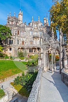 Main house of Quinta da Regaleira palace in Sintra, Portugal