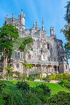 Main house of Quinta da Regaleira palace in Sintra, Portugal