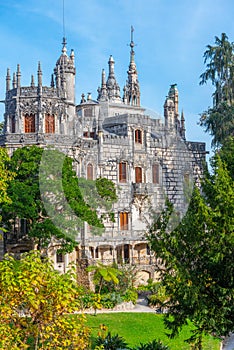 Main house of Quinta da Regaleira palace in Sintra, Portugal