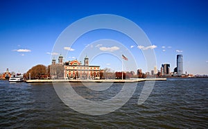 The main immigration building on Ellis Island