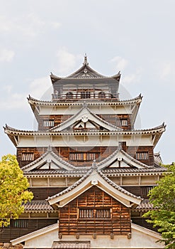 Main keep of Hiroshima Castle, Japan. National historic site
