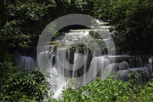 Main level of Huai Mae Kamin Waterfall in Kanchanaburi Province, Thailand