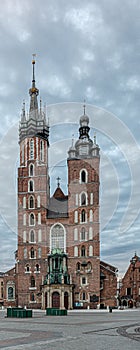 St. Mary`s catholic church Bazylika Mariacka in Krakow, Poland photo