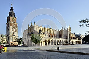 Main Market Square (Rynek) in Krakow, Poland photo