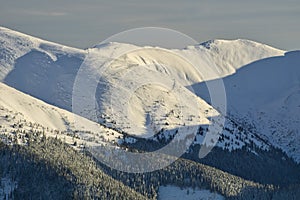 Main mountain ridge of Low Tatras mountains from Raztocka Hola