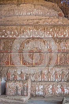 Main Mural at Huaca de la Luna archaeological site - Trujillo, Peru